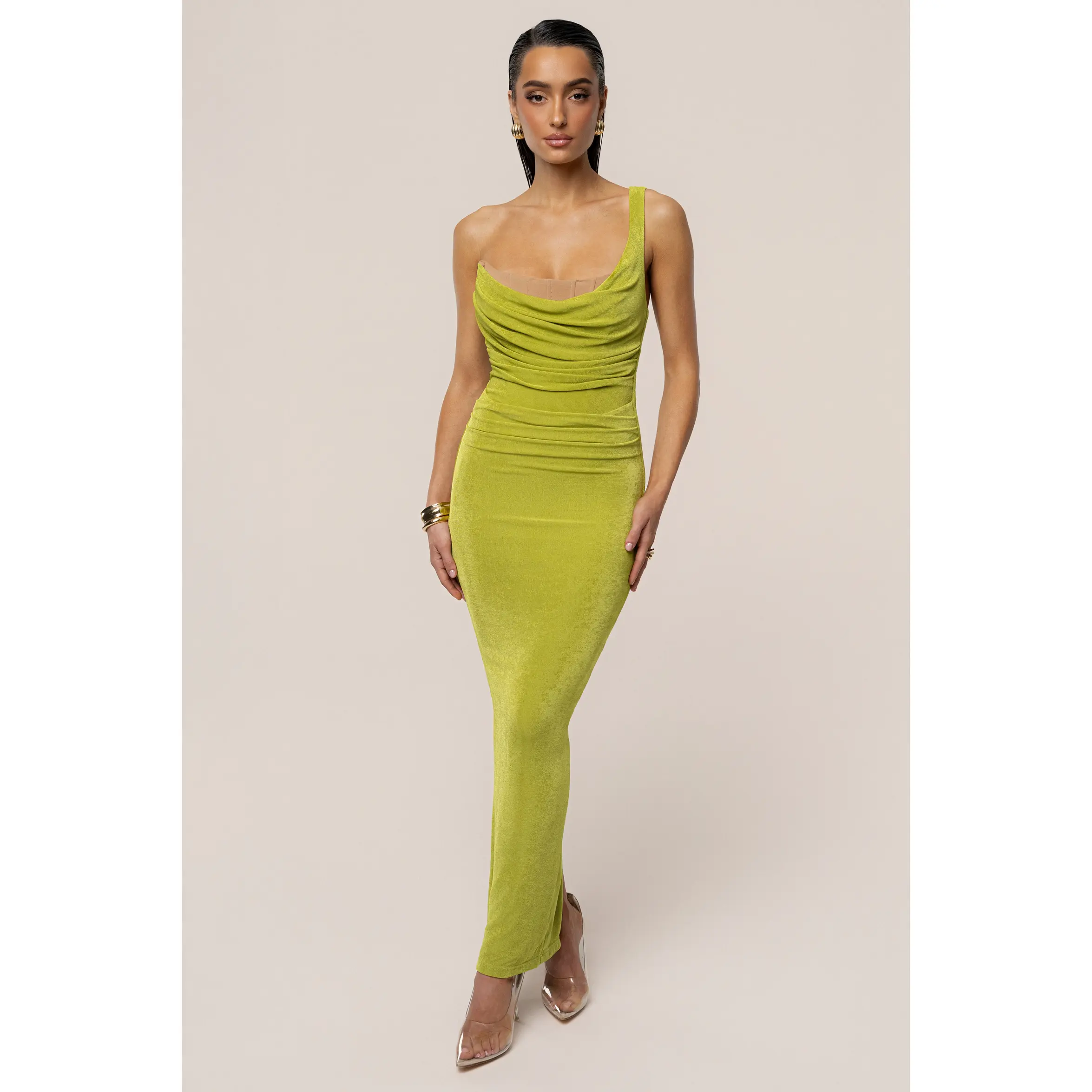 Lime Green Slinky Krishna One Shoulder Maxi Dress - TikTok Shop Lime Green Slinky Krishna One Shoulder Maxi Dress - TikTok Shop