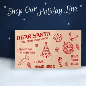 Personalized Santa's Milk & Cookie Tray – Custom Christmas Eve Treat Plate for Milk, Cookies  Reindeer Snacks – Keepsake for Holiday Magic Family