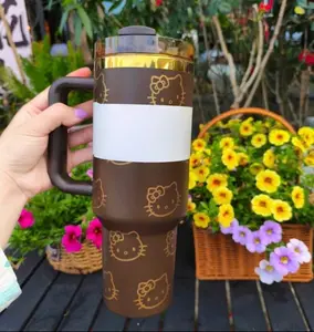 Stan Limited Edition X LOVESHACKFANCY 40 OZ H2.0 Tumblerwith Handle, Double Walled Vacuum Insulated Stainless Steel Water Bottle for Outdoor Camping Mug Cup Drinkware Portable Lid Reusable Washable Flasks