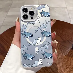 Premium Magnetic Case for iPhon15/16/11/12/13/14/Pro/Promax, Cute Shark Pattern MagSafe Ready, Anti-Fall, and Ultra-Thin Design | Perfect for Everyday Use