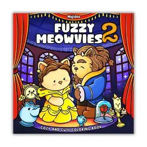 Fuzzy Meowvies 2: Cozy Movie-Inspired Cat Coloring Book for Adults and Cinephiles (Meowvies Coloring) Cartoon Pattern Coloring Book Set, coloring book inspirational design spooky design sweet girl Energy Sip