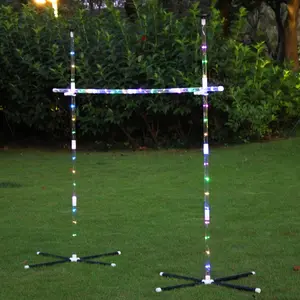 Outdoor Yard Games for Adults and Family, 2 in 1 Limbo Game Flying Disc Games Set with Light, Sutiable for Backyards, Beach, Lawn, Party