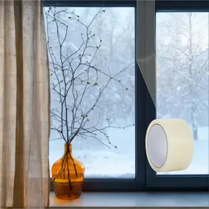 1 Pack Transparent Window Weather Sealing Tape, 2 Inch X 30 Yards (2 in * 90 FT) Window Insulation for Winter, Clear Weather Stripping Windows Seal Invisible Tape, No