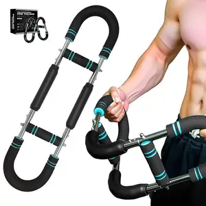 Detachable 2-Spring Twister Arm Trainer Black Edition, 60-100lb Adjustable Power Twister Bar, Home & Gym Dual-Use Training Device, Portable Home Gym Exerciser