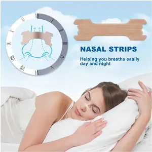 Breathing Improvement Nasal Strips Reduce Snoring, Instantly Improve Sleep, Relieve Cold and Allergy Congestion (60 Pieces)