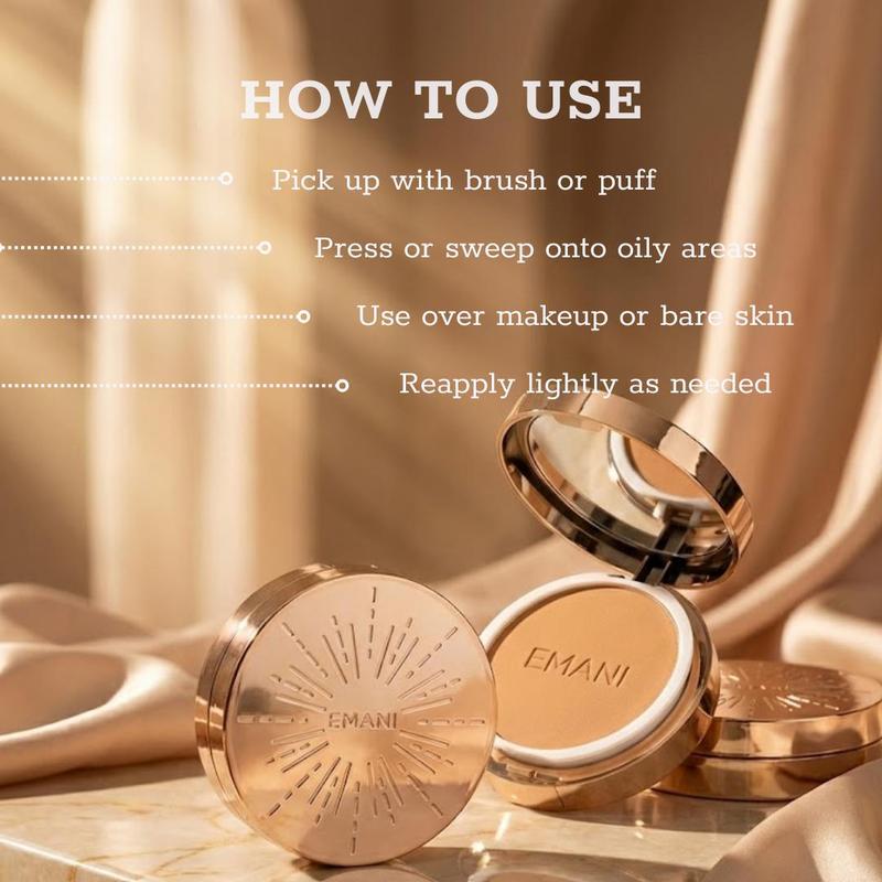 [Emani] Bamboo Setting Powder for Smooth, Shine-Free Skin | Translucent, Long-Wear, Vegan Finish Brush Concealer