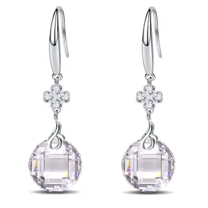 925 Sterling Silver 10mm 5A Turtle Shell Texture Cut CZ Dangle Earring for Women