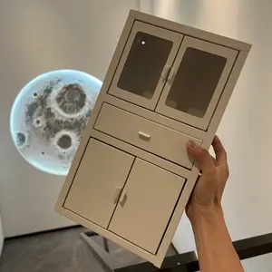 Smartsort Limited Edition Mini Dollhouse Furniture Set, Small File Cabinet & Jewelry Box, Desktop Organizer for Collectors, Miniature Furniture