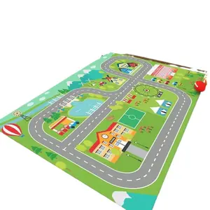 Cartoon Children's Carpet Track Living Room Carpet Living Room Sofa Coffee Table Mat Bedroom Bedside Rug Full Coverage Easy to Care