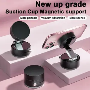 Magnetic Car Phone Holder | One-Click Dustproof Vacuum Suction | 180° Adjustable Phone Mount (Strong Adsorption)