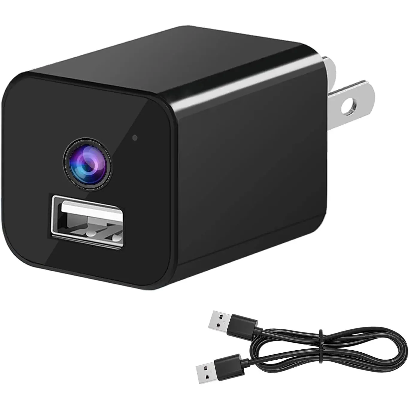 Small USB Plug-in Home Security Camera - HD 1080P Video Recorder, Motion Detection Nanny Cam, Micro SD Card Compatible, No WiFi, No Audio