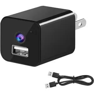 Small Camera USB Charger HD 1080P Video Recorder With Motion Detection Nanny Cam Indoor Security Camera For Home, No WiFi Required, No Audio