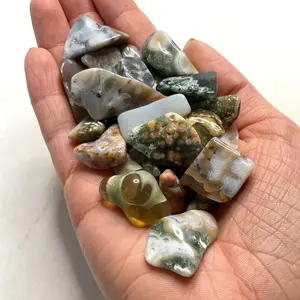 Reiki Attuned Ocean Jasper Tumbled Stone Crystal- Joy, Happiness, Comfort