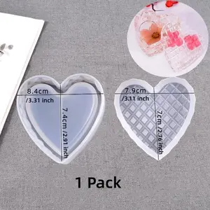 Heart Shaped Jewelry Box Silicone Mold, 1 Count Jewelry Storage Box Resin Mold with Lid, DIY Candle & Soap Making Mold for Home Decoration, Soap Molds