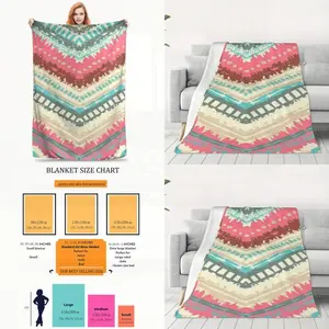 Chevron Pattern Flannel Blanket - Unique Soft Polyester Fleece for Sofa Bed Travel - Practical All-Season Cozy Decor with Contemporary Style and Comfortable Texture