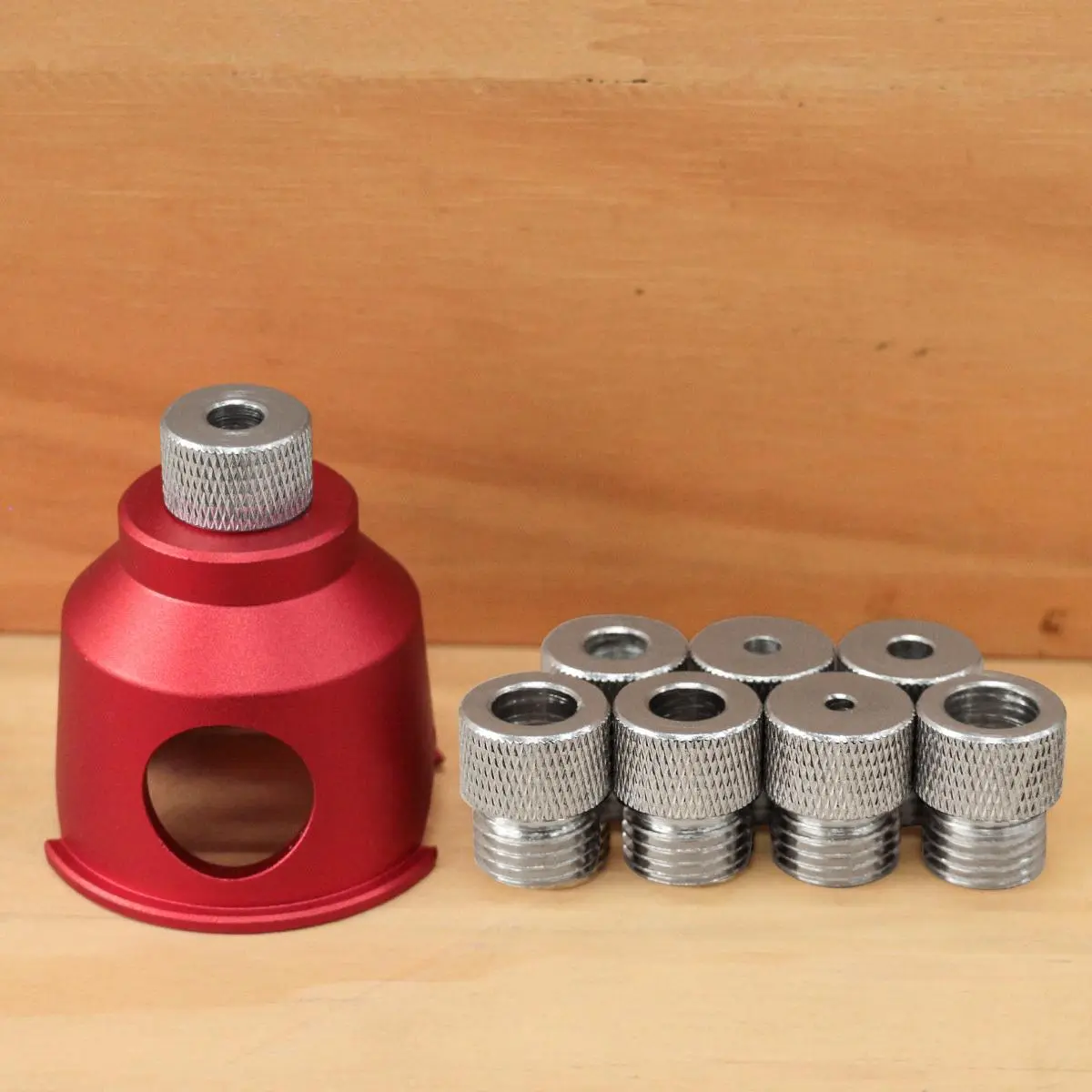 3-10mm Vertical Drill Guide, Aluminum Pocket Hole Jig with 8 Steel Drill Bushings, 90 Degree Straight Hole Drilling Positioner Drill Attachment