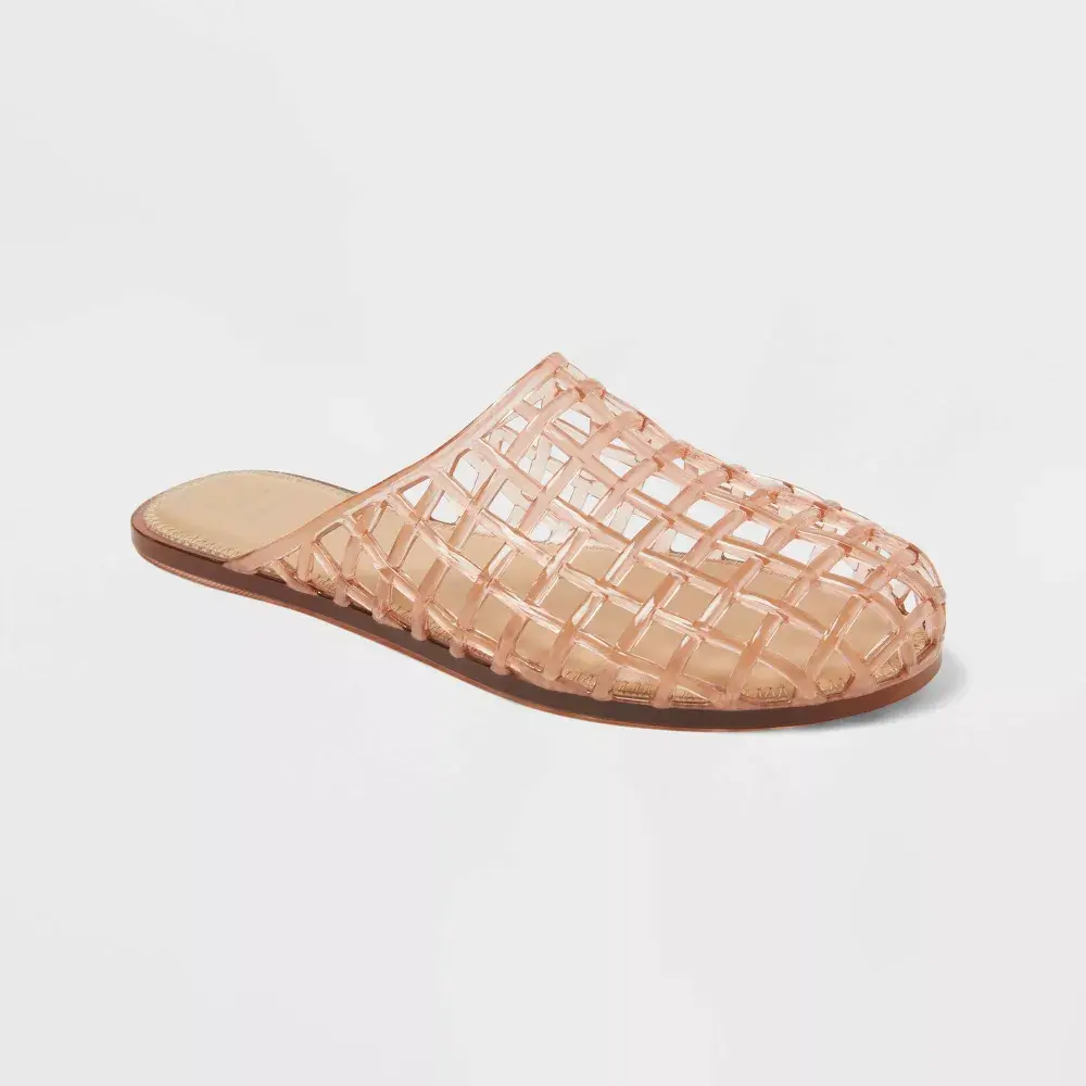 Women's Luciana Jelly Mule Shoes - A New Day Pink 5.5