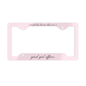 Aesthetic License Plate Frame, everybody knows that I'm a good girl officer, Cute Car Decor, Gift for Car Lovers
