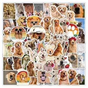50PCS Cartoon Golden Retriever Dog Stickers For Luggage Laptop Helmet Decal
