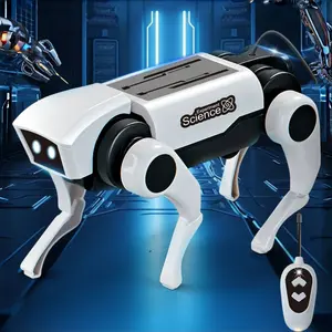Powered Realistic Robot Dog, Realistic Robot Puppy, and Robot Cat, Remote Control Animals with DIY Assembly Toy, Walking Mechanical Dog & Cat Robot, Christmas Gifts for Kids, Teaching Puzzle STEM Toy, Requires 2 AAA Batteries