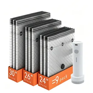 [2026 Upgraded] X7 Cordless Travel Vacuum Bag Set Vacuum Bags for Travel with Rechargeable air Pump, 15 Pack Carry-on Size Compression Packing Bags for Luggage and Suitcase, Space Saver for Clothes and Clothing Travel Zipper Pouches storage