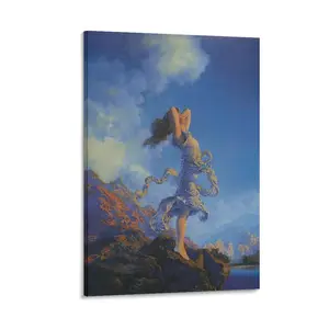 Maxfield Parrish Ecstasy Realism Romantic Artwork Woman Portrait Oil Painting Wall Art Canvas Poster Bedroom Decor Sports Landscape Office Room Decor Gift Frames Ornaments Frame-.