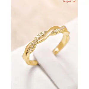 Charm Cubic Zirconia Criss Cross Ring Elegant Jewelry for Women Daily and Special Occasion Wear