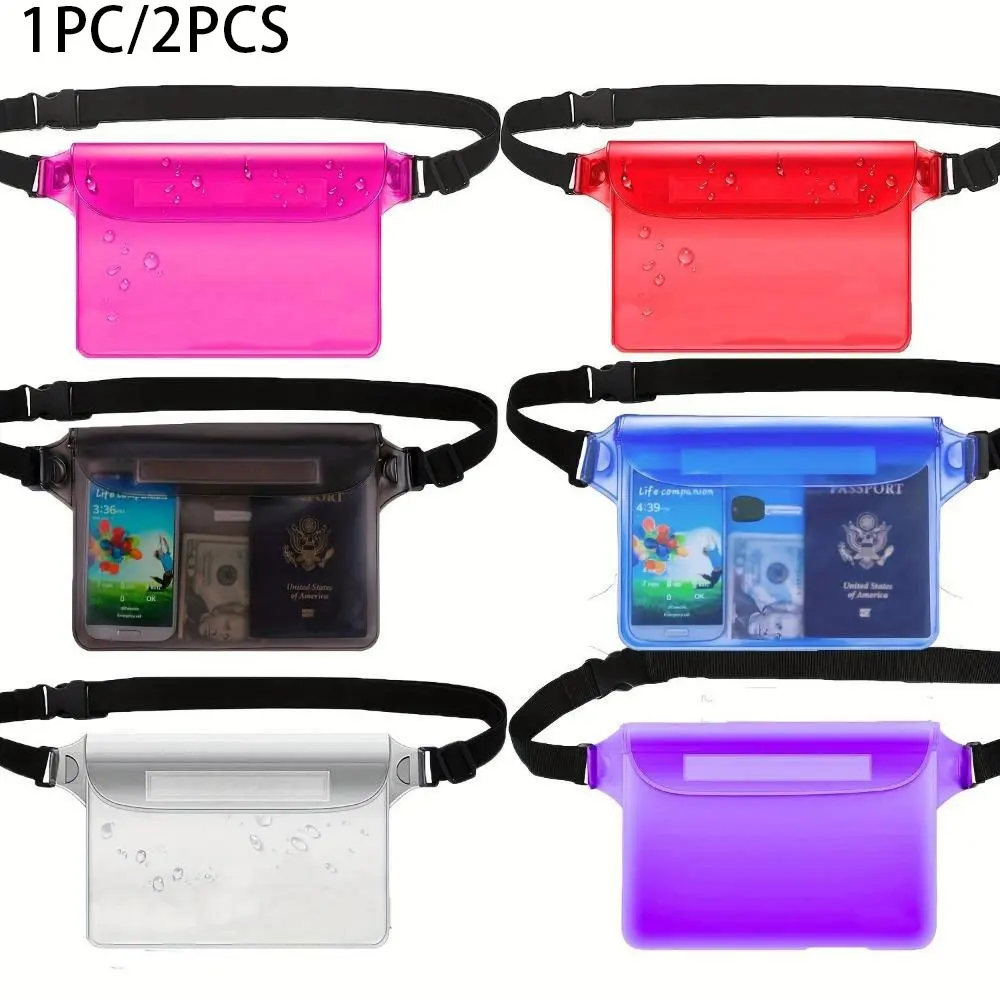 1 Pack Waterproof Phone Pouch with Adjustable Strap, Phone Case for Swimming, Kayaking, Boating, Fishing, Beach Diving, Surfing Marine Dry Bag, Swimming Accessories