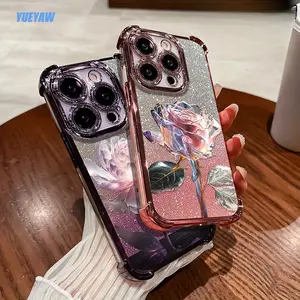 Purple Rose Four-Corner Airbag Anti-Drop Compatible with Apple iPhone 14/15 Case 11 12 12 Pro 12 PM 13 13 Pro 13 Pro Max 14 14 Pro 14 Pro Max 14 Plus 15 15 Pro 15 Plus 15 PM 16 16 Pro 16 Plus 16 Pro Max 17 17 Air 17 Pro 17 Pro Max x/xs xsmaxPhone Case