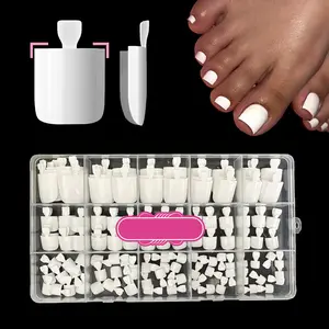 Toe Nail Press ons,SITELENABY Press On Toenails for Women 150 PCS White Fake Toenails Press on Nails,15 Sizes Soft Gel False Toenail Extension,Full Cover Gel Acrylic for Salon X