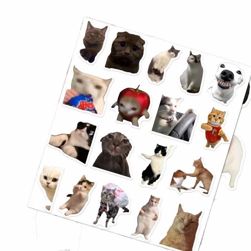 Set of 100 Funny Cat Meme Stickers – Cute Vinyl Decals for Journals ...