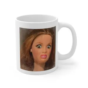 Funny Disgusted Barbie Face Mug – Hilarious Coffee Cup Gift for Mom, Dad, Coworker or Friend