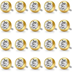 5mm 8mm Replacement Balls Externally Threaded Piercing Balls for Tongue Nipple Navel Belly Button Rings Industrial Barbell Piercing Surgical Steel Body Piercing Jewelry Parts