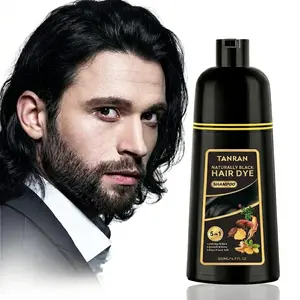 Hair Dye Shampoo for Men 10-Min Instant Black Hair & Beard Dye Simpler Gray Reducing Mustache & Beard Dye for Men, with Plant Extract for Healthy Facial Hair Hair Care