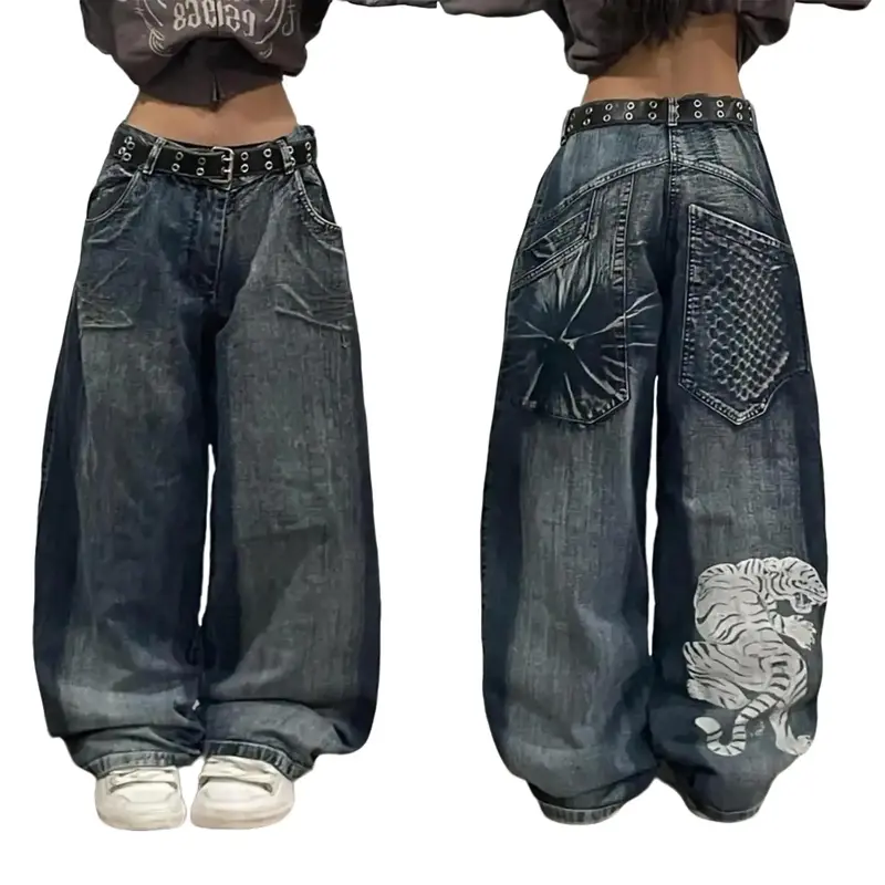 韓国系 y2k CURVED BLADE DENIM curve plus y2k jeans - TikTok Shop