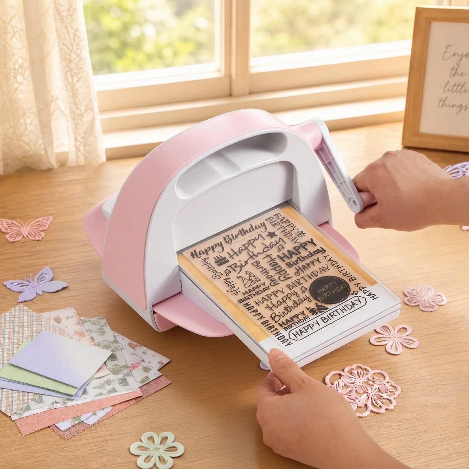 6 Inch Portable Manual Die Cutting & Embossing Machine, 2-in-1 Professional Paper Craft Tool with Premium Cutting Plates, Metal Gear System & Ergonomic Crank Handle, Foldable Compact Die Cutter for Scrapbooking, Card Making & DIY Art Crafts