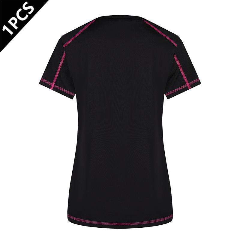 Targeted development five-pack summer women’s quick-dry sports T-shirts featuring contrasting quick-dry designs, short sleeves, elastic breathable fabric, crew neck—ideal for jogging, workouts, fitness, and yoga.