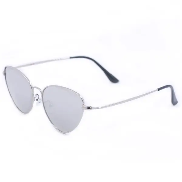Topfoxx Felina Unisex Luxury Cat Eye Sunglasses - Silver Frame with Elegant Metal Detailing - Certified Shatter-Resistant Lenses - UV400 Protection, Luxury Sunglasses