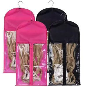 6pcs/12pcs Wig Storage Bag Set with Hooks - Transparent Dustproof Portable Design for Salon & Home Use Holds Multiple Wigs Unisex Purple LP904277