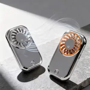 Portable Mirror Mini Fan USB Rechargeable Handheld Personal Cooling Fan Pocket Size Strong Wind Summer Travel Women's Fan