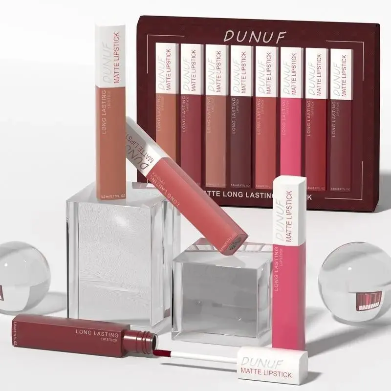 Matte Lip Gloss Gift Box, Lip Cosmetic, Lip Products Makeup, Long-Lasting Waterproof Liquid Lipstick, Velvet Texture, Smooth, Suitable for All Skin Types, Perfect Makeup Gift, Flawless, Long Lasting Lipgloss