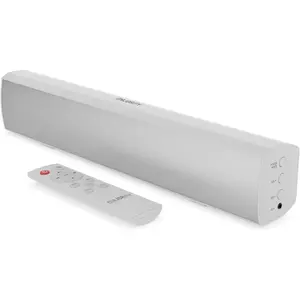 15 Inch White Soundbar for TV,  Sound Bar 50 Watts,  Audio Speaker, Small PC Soundbar Speaker | AUX, , Optical, USB | Gaming, , Movies | Bowfell