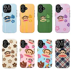 Paul Frank Monkey Phone Case, cute cartoon Julius design protective case, compatible with iPhone 17/16/15/14/13/12/11 Pro Max/Plus and Samsung Galaxy S23FE/22/23/24/25, a perfect gift for fans and children, an adorable phone case.
