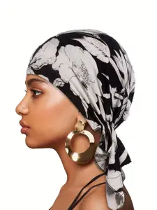 Women's Cotton Braided Pirate Hat Triangle Headscarf Cap Printed Scarf Hat Chemotherapy Hat Tignon Scarf, Comfortable and Stylish Accessory