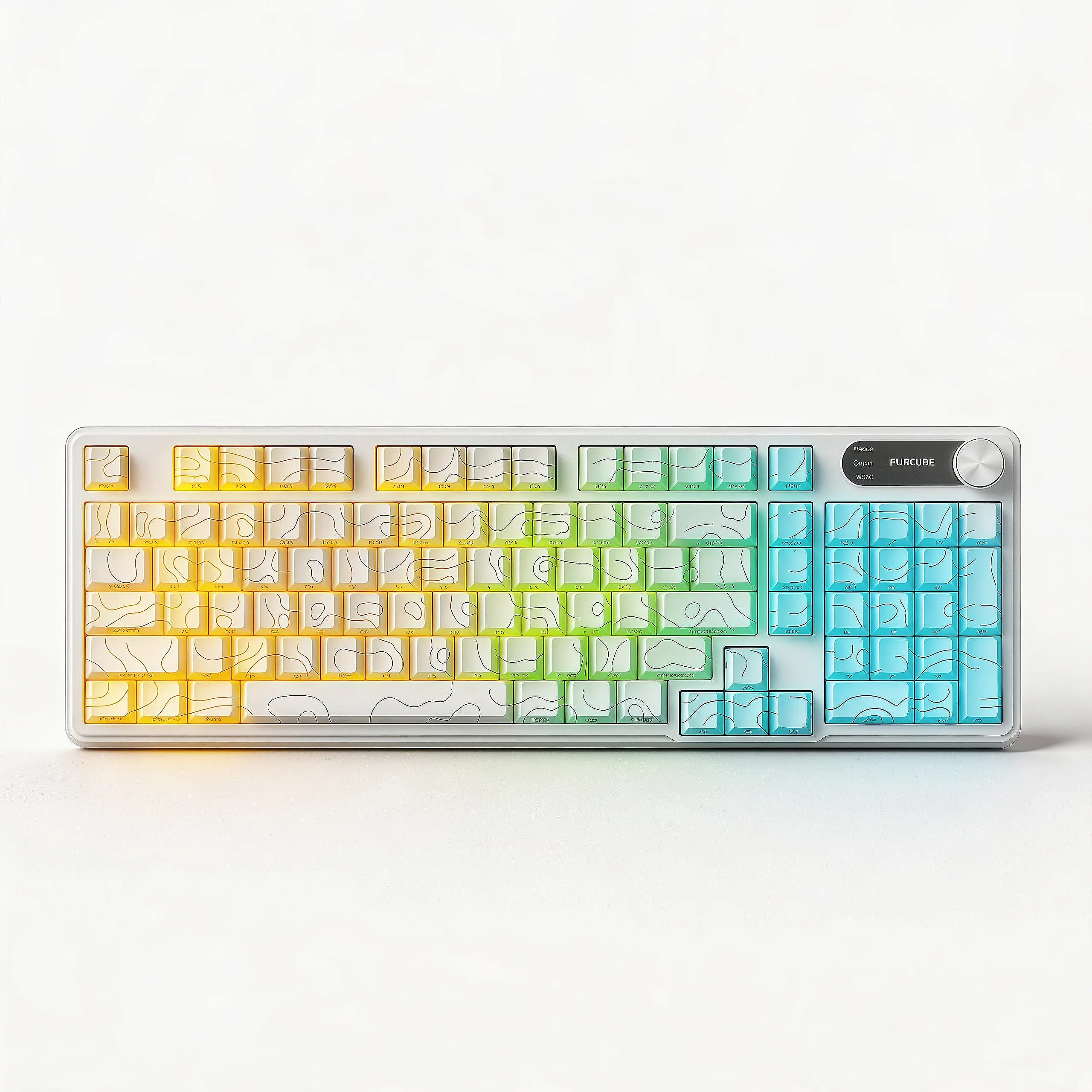 Wireless 98-Key Tri-Mode RGB Gaming Keyboard with Knob, BT 5.0/2.4G/USB-C Wireless Keyboard with Number Pad for Aesthetic Desk Setup, Study, Home Office & Casual Gaming, White & Pink