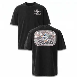 Camo Duck Vintage Washed T-Shirt – Oversized Hunting Graphic Tee, Distressed 100% Cottoe Short Sleeve Shirt for Fabric Soft