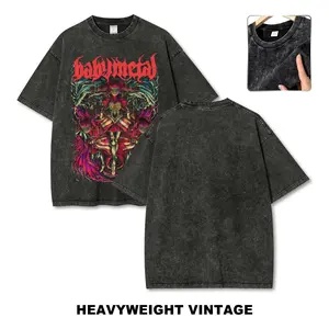 Unisex Babymetal Vintage Washed Graphic T-Shirt – Retro Rock Style Tee, Casual Short Sleeve Streetwear Top