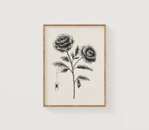 Rose and Spider Art Print