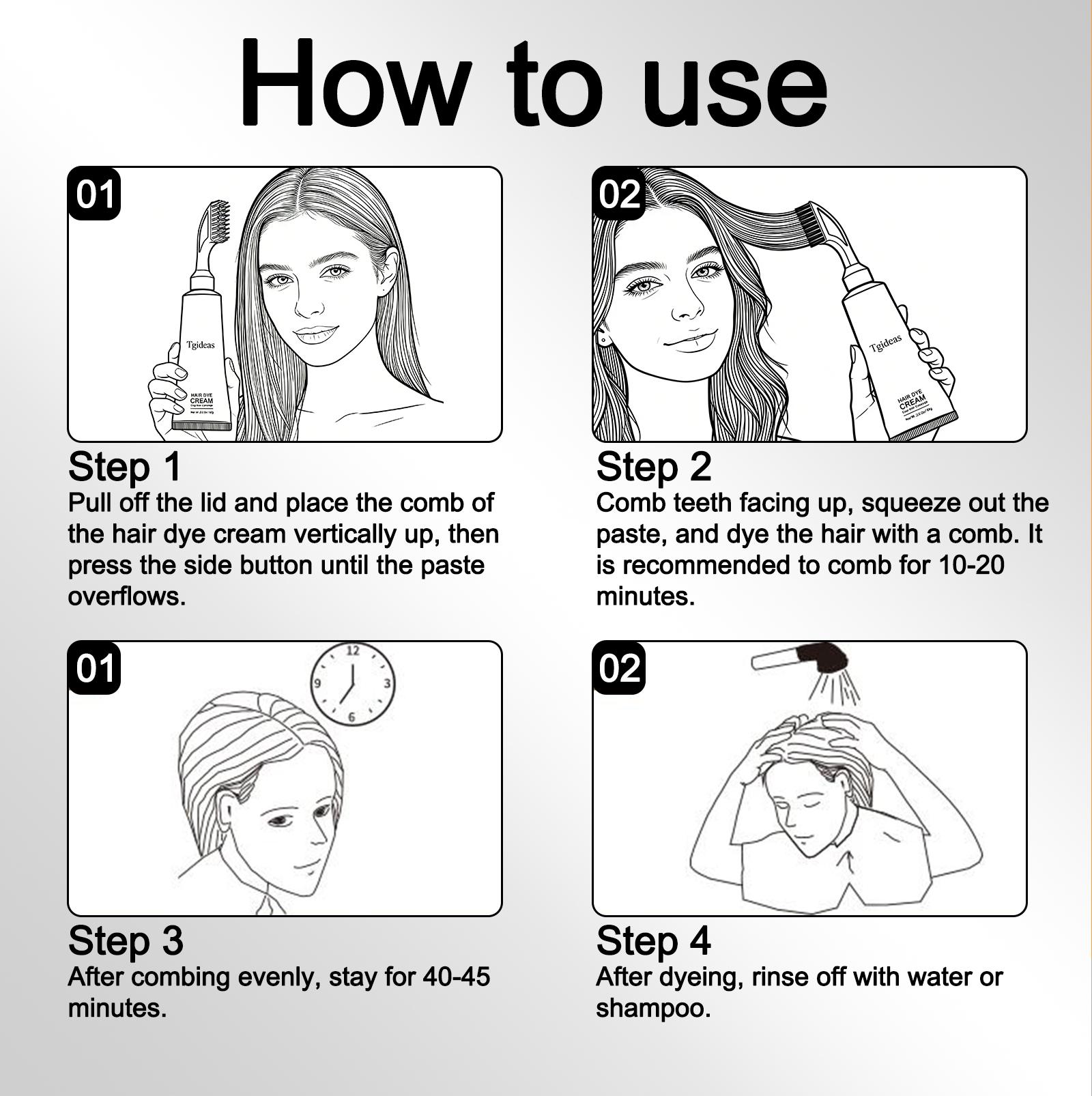 Tgideas Hair Dye Comb / Hair Dye Cream — Portable Home Uset, triple treatment, contains hyaluronic acid, 100% coverage of gray hair, available in black and brown, 1 box (includes hair dyeing tools). #SummerWins #DealsForYouDays Tgideas Hair Dye Comb / Hair Dye Cream — Portable Home Uset, triple treatment, contains hyaluronic acid, 100% coverage of gray hair, available in black and brown, 1 box (includes hair dyeing tools). #SummerWins #DealsForYouDays