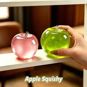Apple Shaped Squishy Toy, Soft Squeeze Stress Relief Fidget Toy, Fun Stretch & Squish Sensory Play, Great for Hobby Collection, Kids & Adults Interactive Play Gift